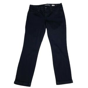 Level 99 Jeans Rolled Denim Crop Black Skinny Straight Size 29P